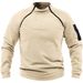 Men's Clothing Stand Collar Long Sleeve Pullover Personality European And American Style Casual Coral Fleece Jacket Men_viptrois.com
