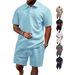 Men's Clothing Men's Jacquard Polo Suit Summer Thin Lapel Sports Short Sleeve_viptrois.com
