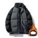 Men's Winter Couple Stand Collar Thickened Warm Color Block Cotton Coat Trendy Brand Plus Size Puffer Jacket_viptrois.com
