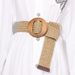Women Braided Belts Summer Round Buckle Pp Straw Braided Belt Fashionable Casual Dress Decoration Elastic Waist Seal Female_viptrois.com