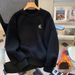 Men's Fleece Pullover Sweatshirt – Vintage-Inspired Relaxed Fit Crewneck With Printed Designs (White/Black/Light Grey/Dark Grey, L-5xl)_viptrois.com