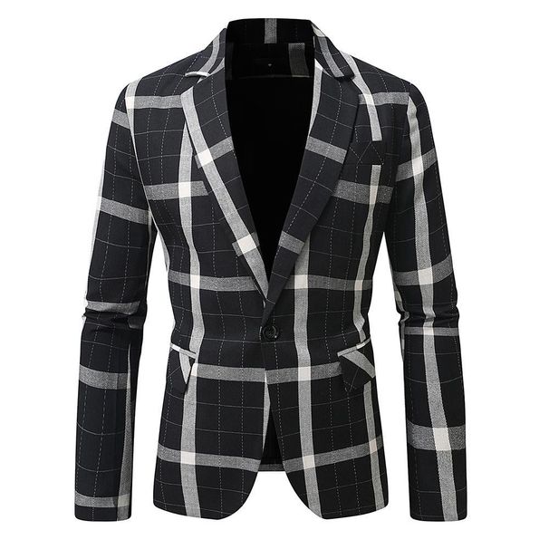 Men's Clothing Spring Tops Business Casual Printed Single Button Suit Jacket Men's Suit Large Size_viptrois.com