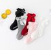 Kid's Clothing New style boys and girls solid color striped stockings pure cotton non slip bubble mouth baby bowknot mid tube socks_viptrois.com