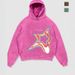 Unisex Hip Hop Streetwear Hoodie With Star & Letter Print, Oversized Fit, Polyester Blend, Trendy Casual Wear For Teens & Adults_viptrois.com