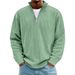 Men's Slim Fit Ribbed Zip-Up Stand Collar Long Sleeve T-Shirt - Lightweight Stretch Polyester Casual Tee For Urban Lifestyle (Multiple Colors)_viptrois.com