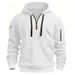Foreign Trade Cross-border Autumn And Winter Men's Casual Multi-Zipper Arm Pocket Sweater Pullover Large Size Fleece Hoodie Men's_viptrois.com