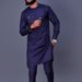 Men's Striped Printed Long Sleeve African Ethnic Suit_viptrois.com