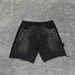 Men's Rhinestone-Studded Denim Shorts – Loose Fit Hip-Hop Cargo Pants With Patchwork Pockets (S-XL, Black/Blue, Non-Stretch Cotton)_viptrois.com
