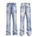 Men's Clothing Street Fashion Jeans Retro Distressed Black Gray Patches Paint Hip Hop Elastic Slim Fit Skinny Pants Men's Trend_viptrois.com