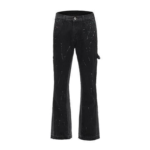 Men's Clothing 26 New Stretch Jeans Personality Pattern Trendy Casual Men's Slim Fit Denim Pants_viptrois.com