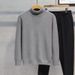 Men's Clothing Autumn And Winter Solid Color Slim Round Neck Sweater Versatile Knitted Sweater _viptrois.com