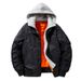 Autumn Winter New Bomber Men's Solid Color Trendy High Street American Style Cotton Jacket With Detachable Hat_viptrois.com