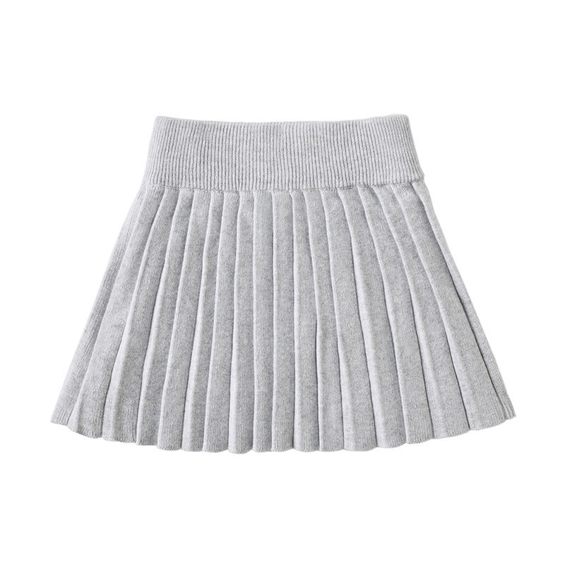 Toddler Girls’ High-Waisted Cotton Pleated Skirt – Soft A-Line For Play & School (80cm-120cm, 4 Colors)_viptrois.com