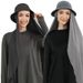 New fashion monochrome suit headscarf solid color chiffon plus fisherman hat scarf hat one piece combination_viptrois.com