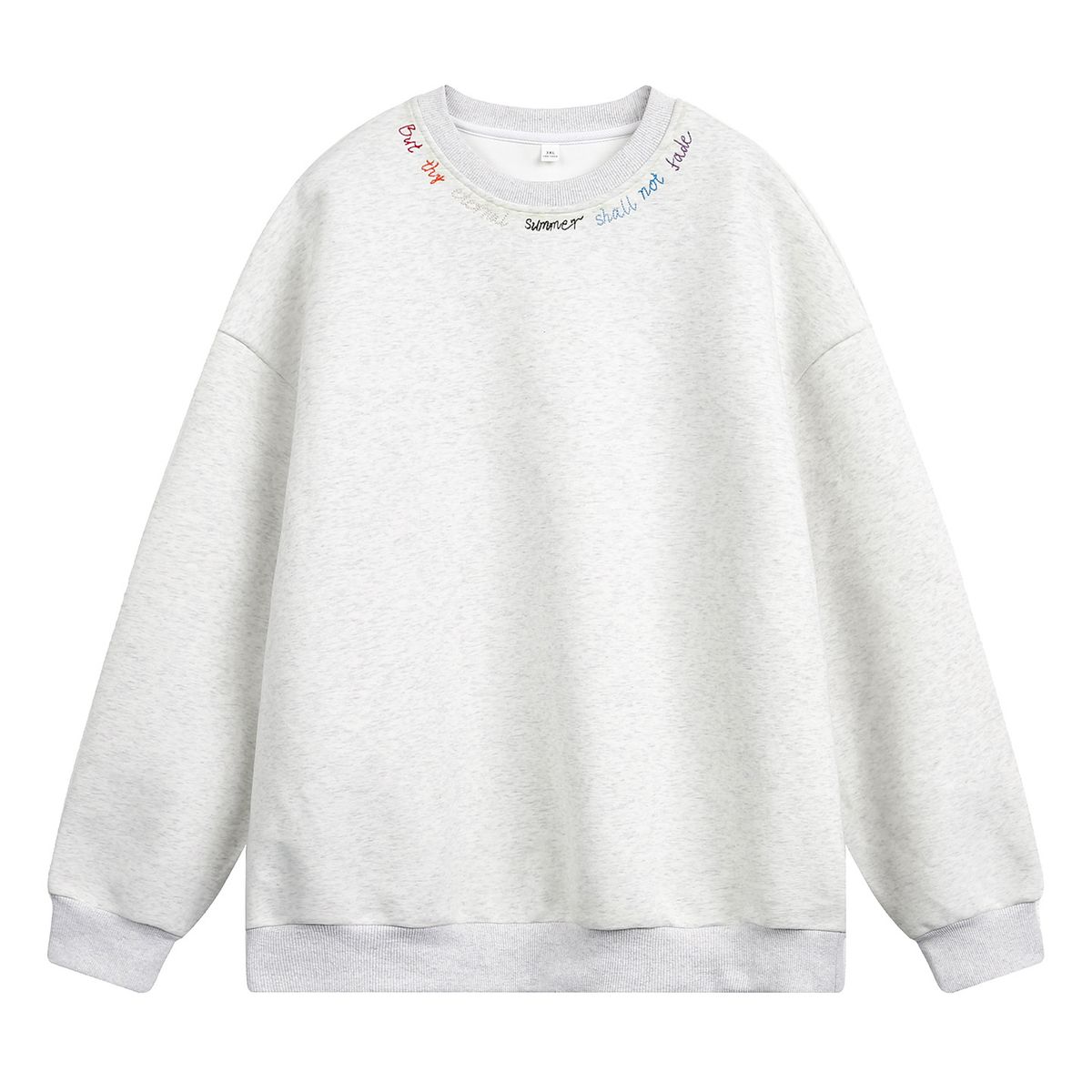 Pulse 380g Heavyweight Crew Neck Sweatshirt For Men, Autumn New Color-Block Rainbow Letter Embroidery Oversized Texture_viptrois.com