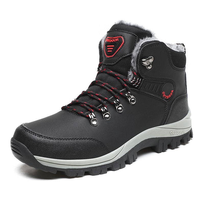 Winter Large Size Fleece-Lined Thickened Warm Snow Martin Outdoor Men's High-Top Northeast Big Cotton Boots_viptrois.com