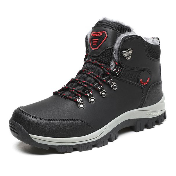 Winter Large Size Fleece-Lined Thickened Warm Snow Martin Outdoor Men's High-Top Northeast Big Cotton Boots_viptrois.com