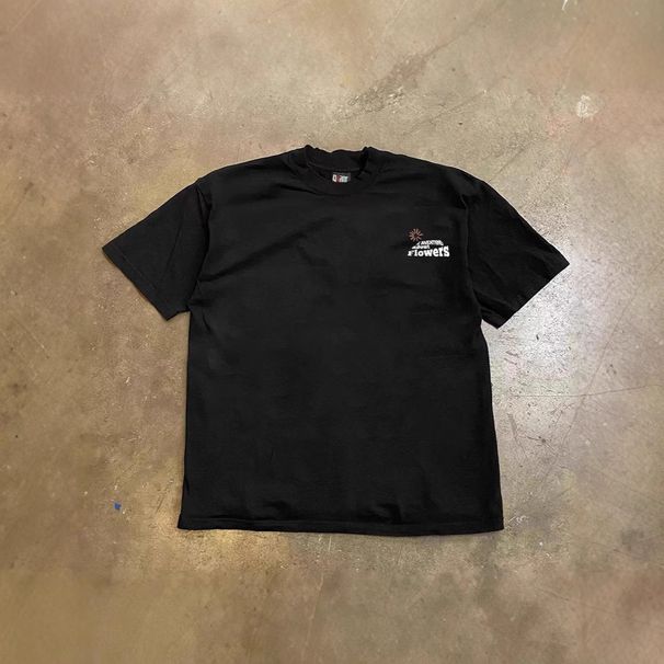 Heavyweight Pure Cotton Oversized T-Shirt Short Sleeved Print On Left Chest For Couples Trendy Men And Women_viptrois.com