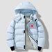 Men's Clothing Couple's Winter Hooded Loose Fitting Versatile US Map Logo Solid Color Windproof And Cold Resistant Cotton Coat_viptrois.com