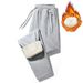 Men's Clothing Fleece-Lined Jogger Pants Winter Warm Straight Leg Sweatpants Unisex Casual Lounge Pants With Elastic Cuffs_viptrois.com