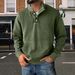 Unisex Vintage Button-Detail Fleece Hoodie – Oversized Euro Retro Pullover (Army Green/Black/Navy) – Cozy & Streetwise For Urban Explorers (M-4XL)_viptrois.com