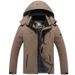 Men's Winter Thermal Jacket With Fleece Lining, Thickened Cotton Coat For Outdoor Cold Weather Protection, Windproof Warm Parka For Travel Wear_viptrois.com