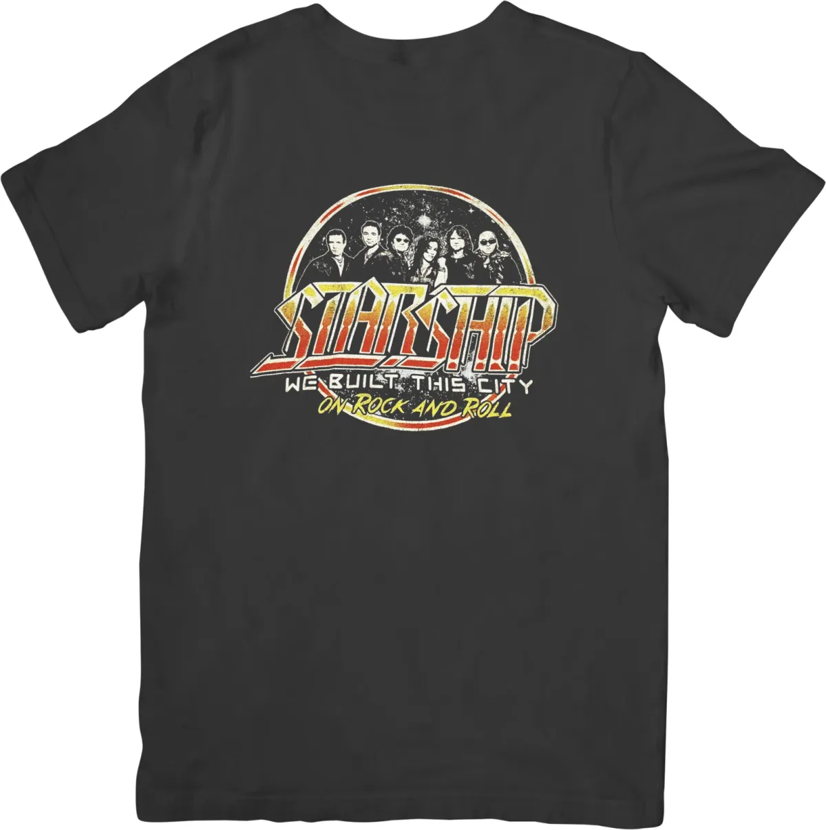 Starship Metal Music Unisex Fit For Men & Women Quality Cotton T-Shirt Mens Womens Tees Top Black_viptrois.com