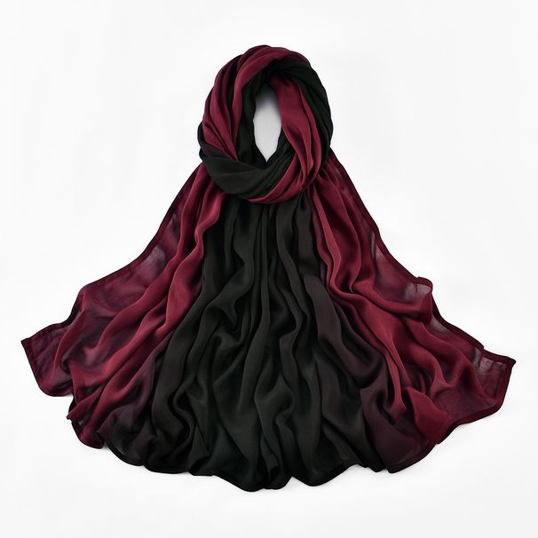 Women's Scarves Literary Retro Gradient Color Wide Brimmed Rayon Long Scarf Light Sunscreen Shawl Beach Towel Headscarf_viptrois.com