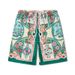Men's clothing high street flower shirt suit retro poker street shirt casual cardigan shorts matching men_viptrois.com
