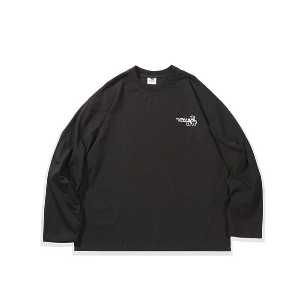 ATBORDER 2025 Spring New Japanese Style Back Print Round Neck T-Shirt Retro Couple Versatile Sweatshirt For Men_viptrois.com