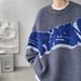 Men's Contrast Color Round Neck Sweater – Oversized Relaxed Fit Pullover (Black/White, Gray/Black, Gray/Blue, M-5XL)_viptrois.com
