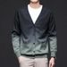 Men's Slim-Fit Gradient V-Neck Knit Cardigan – Korean-Style Lightweight Sweater For Autumn, Casual Layering Pullover_viptrois.com