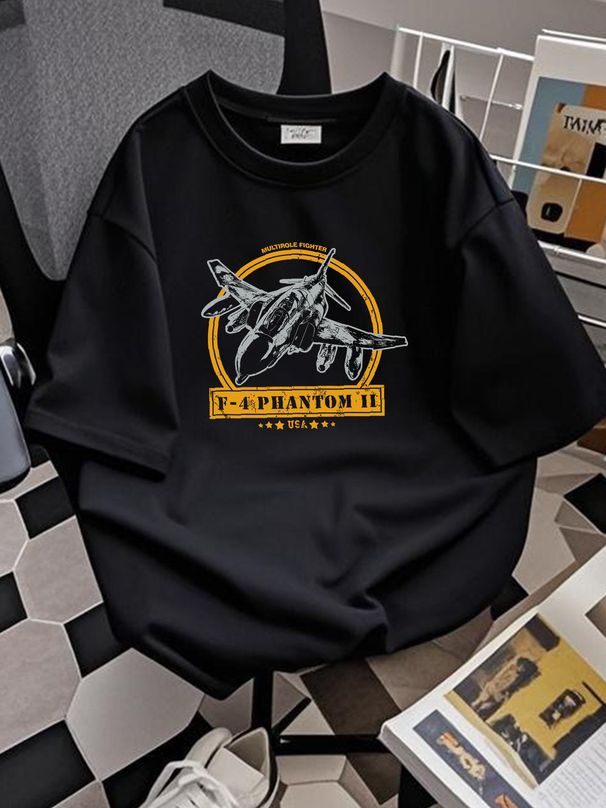 Vintage Cool F 4 Phantom II Plane T Shirt S 4XL Fashion Unisex Designer Clothes Stylish Slightly Streetwear Homme Stretched Comfortable Summer_viptrois.com