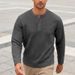 Men's Casual Henley Neck Pullover Knit Sweater With Classic Checkered Jacquard - Breathable & Comfortable For Everyday Wear_viptrois.com