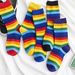 Rainbow Socks For Women Of The Tube All Match Ins Super Hot HyunA Style Net Red Student Striped Color Socks_viptrois.com