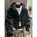 New Minimalist Half Zipper Hooded Sweatshirt With Trendy Temperament, Fashionable And Versatile Loose Top_viptrois.com
