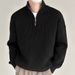 Half Zip High Neck Sweater Men's Autumn New Versatile Woolen Jacket Trendy Pullover Sweater_viptrois.com