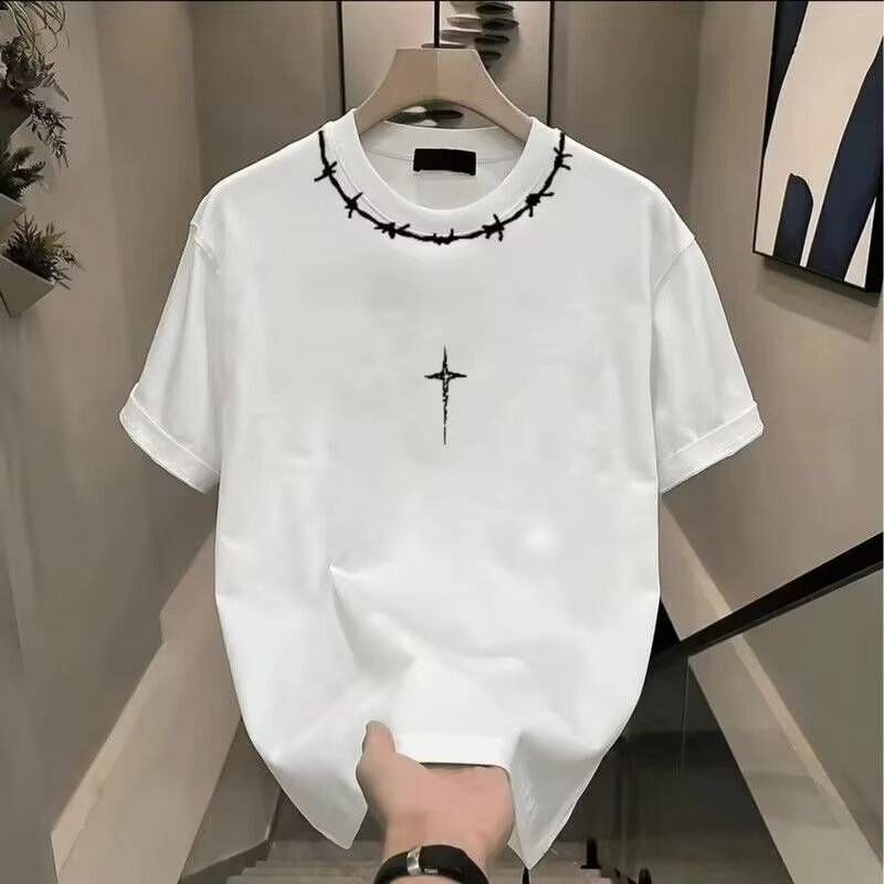Simple And Versatile 2025 Summer New Large-sized Loose Round-neck High-end Men's Short-sleeved T-shirt_viptrois.com