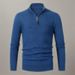 Men's Clothing Autumn And Winter New Men's Half High Collar Zipper Knitwear Long Sleeve Trend Solid Color Men's Pullover Sweater_viptrois.com