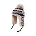 Trapper Hats Knitted Lei Feng hat for women autumn and winter warm with wool and thick ear protection hat ethnic wind jacquard wool hat_viptrois.com