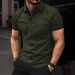 Men's Clothing New Men's Lapel Polo Flamingo Short Sleeved Shirt Fashionable Personality Printed Street Short Sleeved Top_viptrois.com