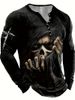Unbeatable Quality Summer Digital Printed Youth Henley Shirt 7-Button Men's Casual Long Sleeve_viptrois.com