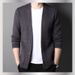 Celaln Kigmjn Men's Lightweight Knit Sweater - Slim Fit V-Neck Pullover For Business Casual & Everyday Wear (Gray, Sizes M-Xxxxl)_viptrois.com