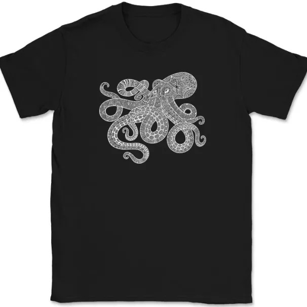 Octopus Mandala T-Shirt Mens Womens Tees Top Deep Ocean Beautiful Pattern Gift Graphic Tee_viptrois.com