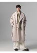 Autumn And Winter New Men's Long Loose Woolen Coat British Lapel Solid Color Trench Coat_viptrois.com