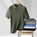 Men's Clothing Knitted Short Sleeved Thin Men's Large Size Breathable Mesh Men's Business Shirt Lapel Men_viptrois.com