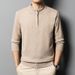 Men’s Half-Zip Knit Sweater – Warm Winter Pullover (Burgundy/Black/Camel/Tibetan Blue/Greyish, M-XXXXL)_viptrois.com