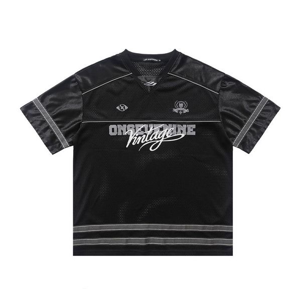 American-style Mesh Breathable Quick-dry T-shirt For Men, Summer Trendy Color-blocking Sports Cycling Motorcycle_viptrois.com
