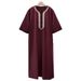 Men's Clothing Muslim Loose Robes Men's Embroidered Pocket Robes_viptrois.com