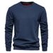 Autumn New European Long Sleeved Trend Men's Loose Solid Color Round Neck Casual Hoodie_viptrois.com